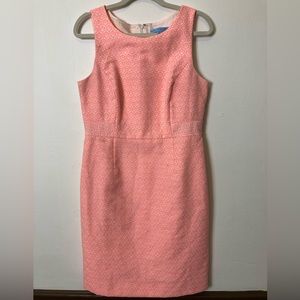 ANTONIO MELANI Sleeveless Pink Shimmer Anthemion Patterned Sheath Dress Sz 10